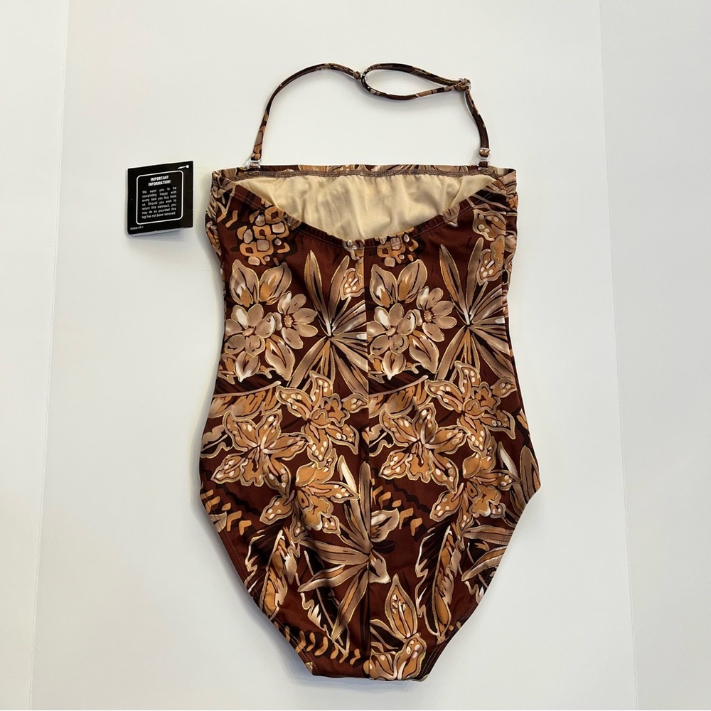 NWT - retro/stored Newport News one piece swimsuit halter strapless, size 10 - Picture 2 of 9